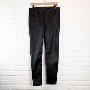 WHBM The Skinny Black coated high-rise pants 8